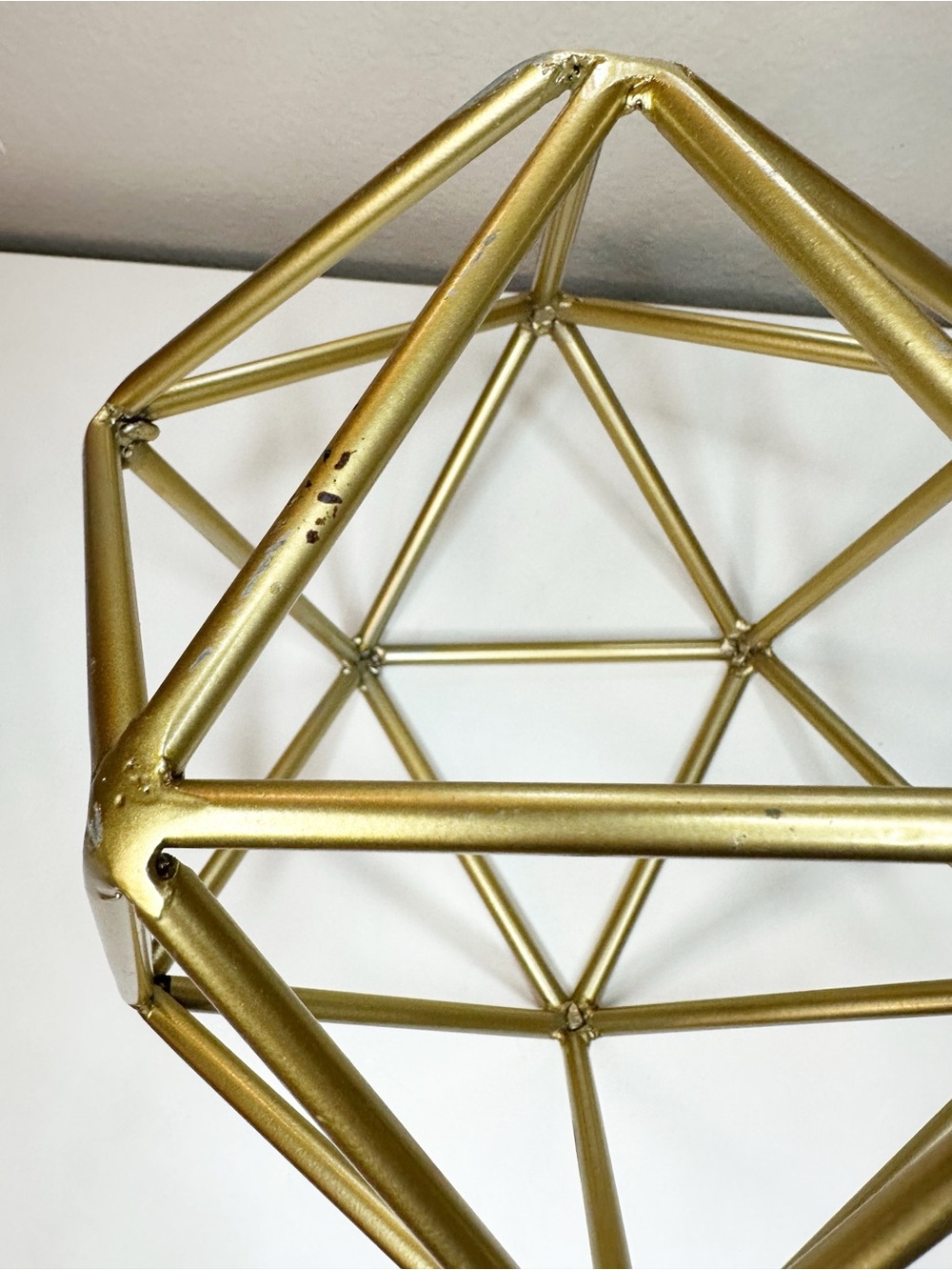 Gold Decorative Metal Geometric Sphere Accent - Gold - Picture 6 of 7